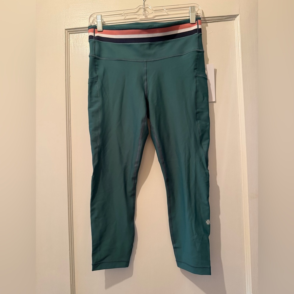 Athleta Interval Stash 7/8 Stripe Leggings